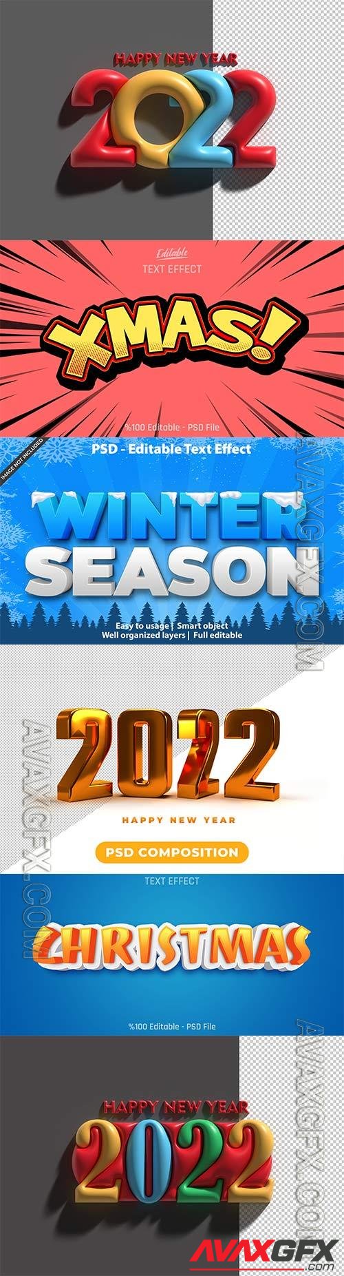 Christmas and new year 2022 psd text effect