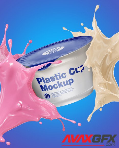 Plastic Cup with Splashes Mockup 52894