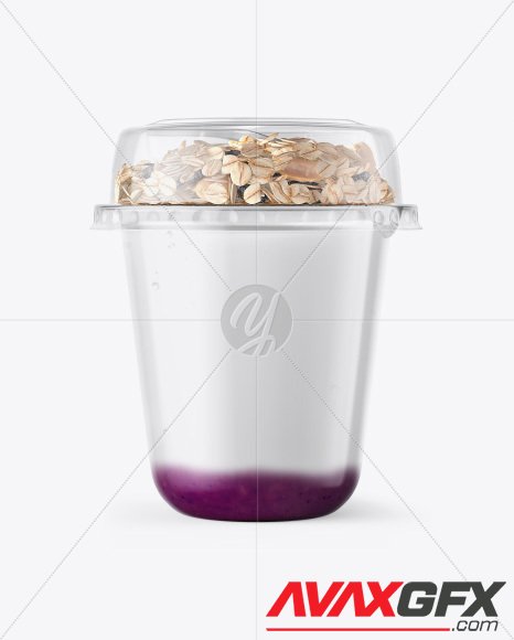 Cup with Blueberry Yogurt and Muesli Mockup 31213