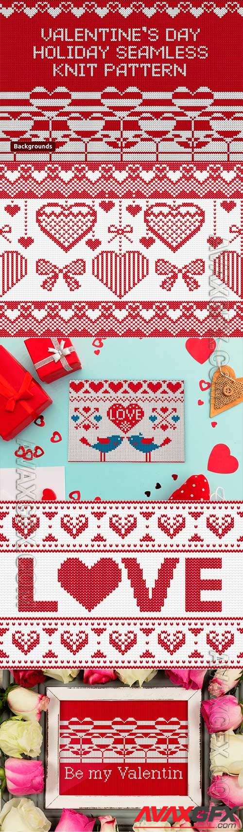 Valentine's Day Holiday Seamless Knit Pattern