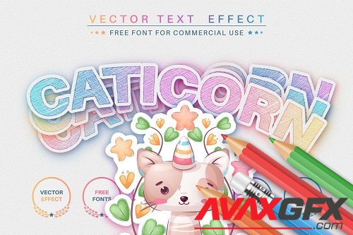 Caticorn Color Editable Text Effect - 6740755