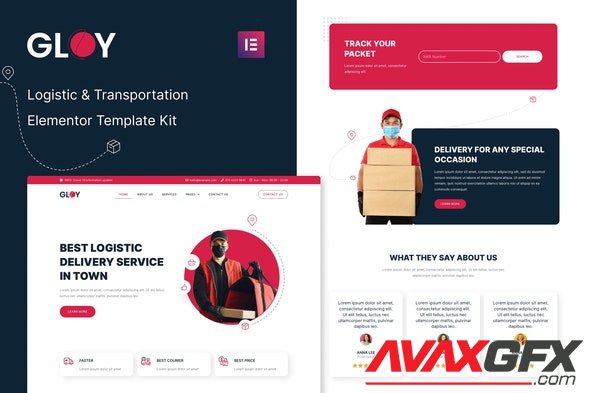 ThemeForest - Gloy v1.0.0 - Logistic & Transportation Delivery Elementor Template Kit - 35221365