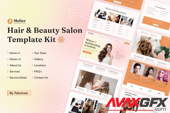 ThemeForest - Melier v1.0.0 - Hair & Beauty Salon Elementor Template Kit - 35216722