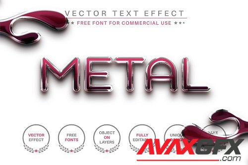 Pink Metal - Editable Text Effect - 6753501