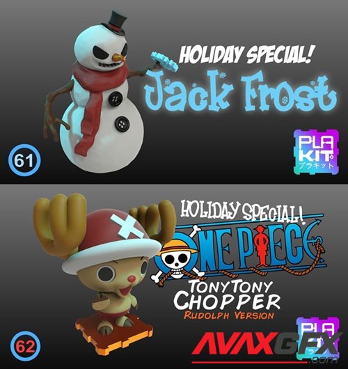 Holiday special  jack frost and onepiece chopper! – 3D Printable STL