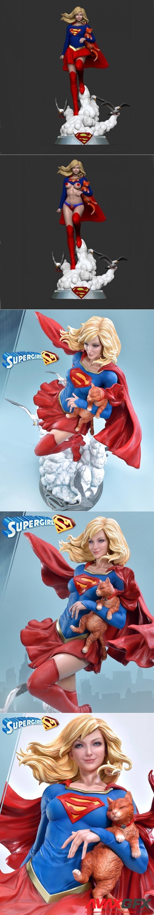 Supergirl cat – 3D Printable STL