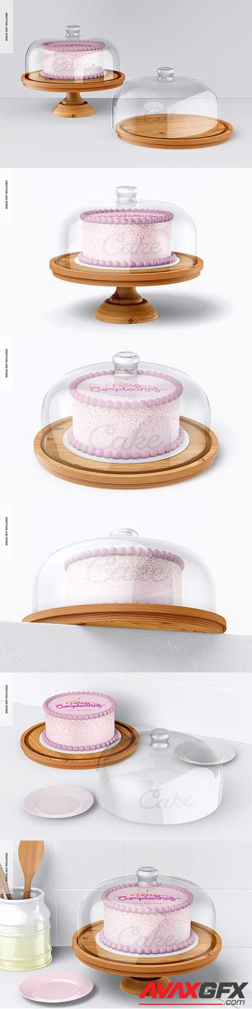 Cake stand with dome lid mockup