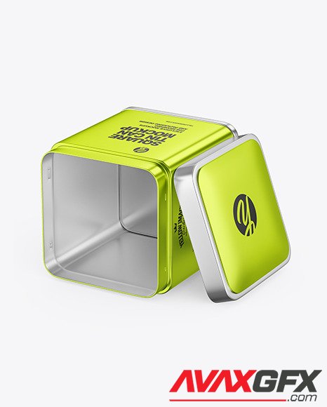 Opened Metallic Tin Can Mockup 87769