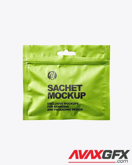 Metallic Sachet with Zip Lock Mockup 87866