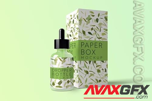 Dropper Bottle with Rectangular Box Mockup A4PHMU5