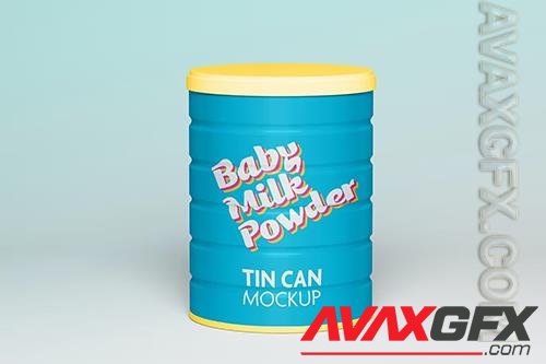 Baby Milk Powder Tin Can Mockup YWXCMCP