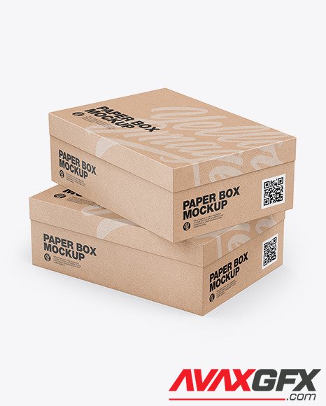 Two Kraft Boxes - Half Side View 50807