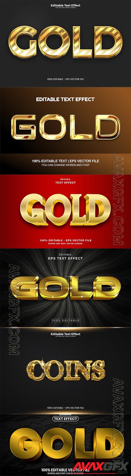 Set 3d editable text style effect vector vol 312