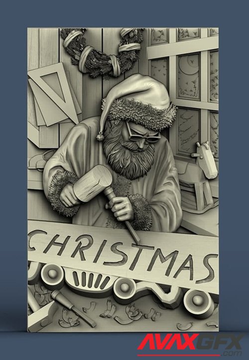 Santa Carving – 3D Printable STL