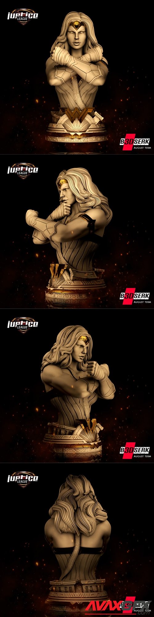 B3dserk Studios - Wonder Woman Bust – 3D Printable STL