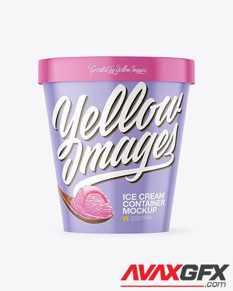 Glossy Plastic Ice Cream Container Mockup 88482