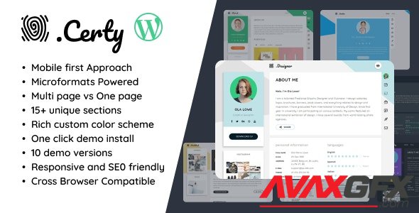 ThemeForest - Certy v1.5.4 - Creative Resume, CV & vCard - 19915727