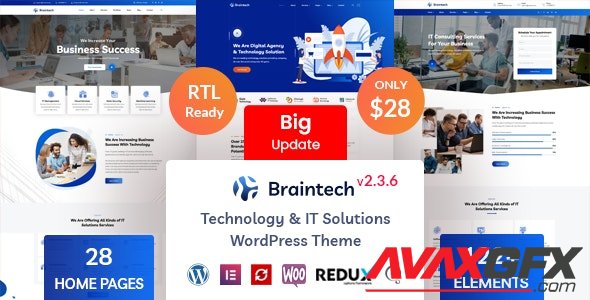ThemeForest - Braintech v2.3.6 - Technology & IT Solutions WordPress Theme - 29621951 - NULLED