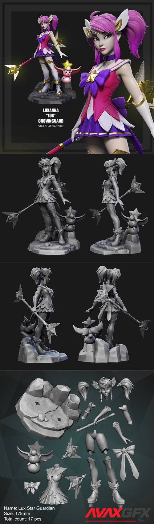 Lux Star Guardian Skin Stylized From League of Legends – 3D Printable STL