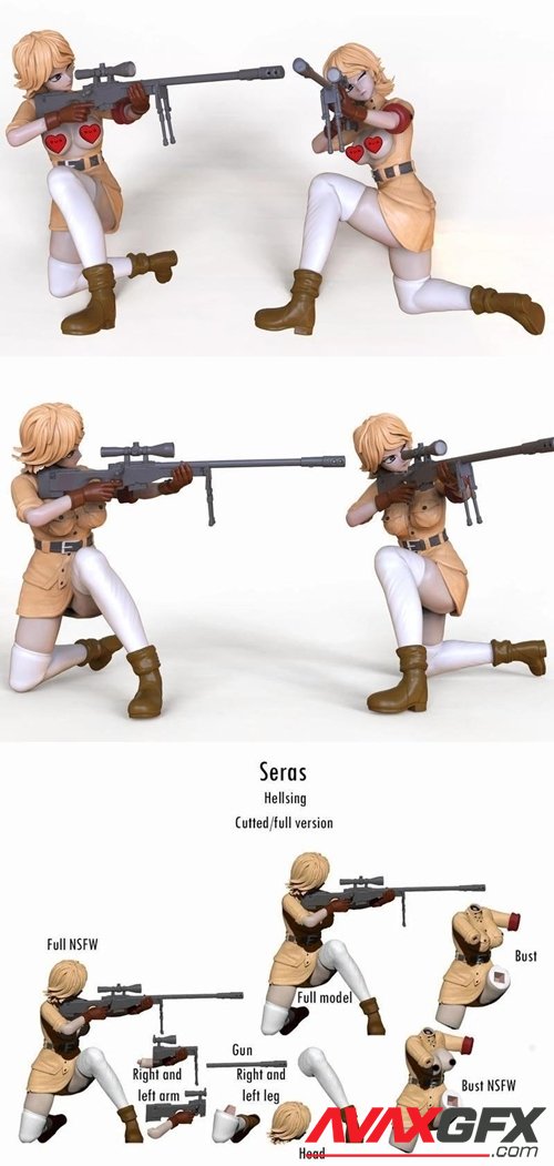 Seras Hellsing – 3D Printable STL