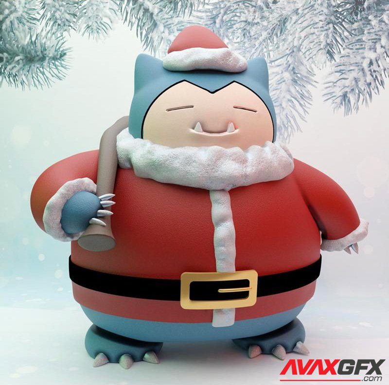 Santa Snorlax 3D Printable STL