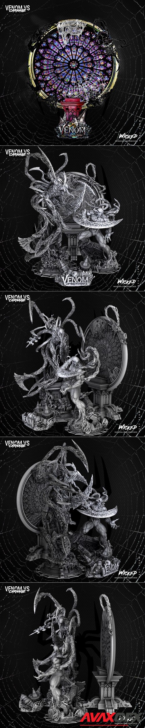 3DWicked – Venom vs Carnage – Diorama Base – 3D Printable STL