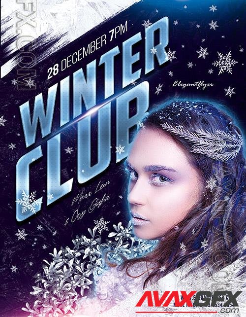 Winter Club Premium PSD Flyer Template