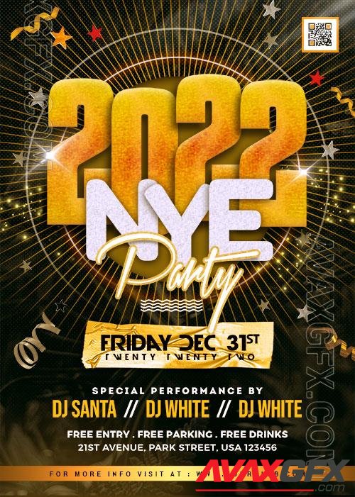 New Year 2022 Party Flyer PSD