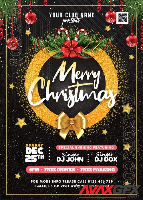 Elegant Christmas Night Party PSD Flyer