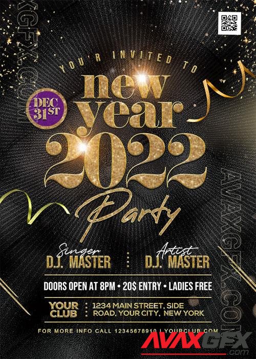 Happy New Year 2022 Party Flyer PSD