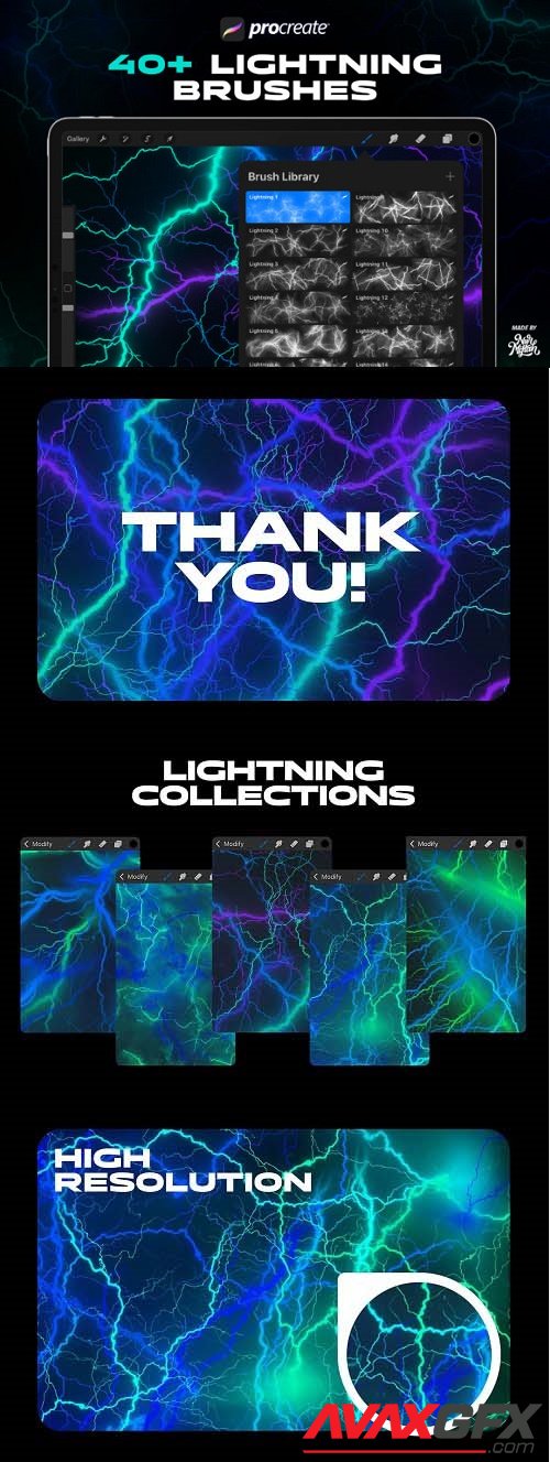 40+ Procreate Lightning Brushes