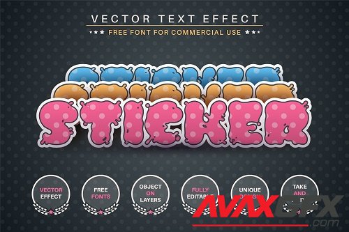 CreativeMarket - Bubble Gum Sticker Editable Text - 6780856