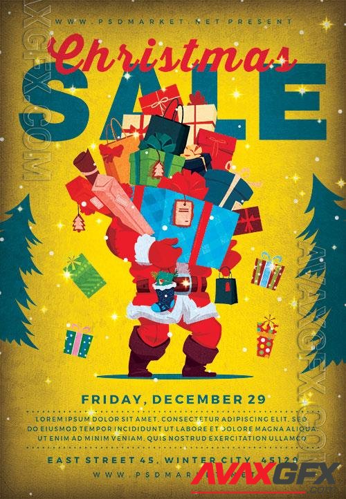 Christmas sale flyer psd