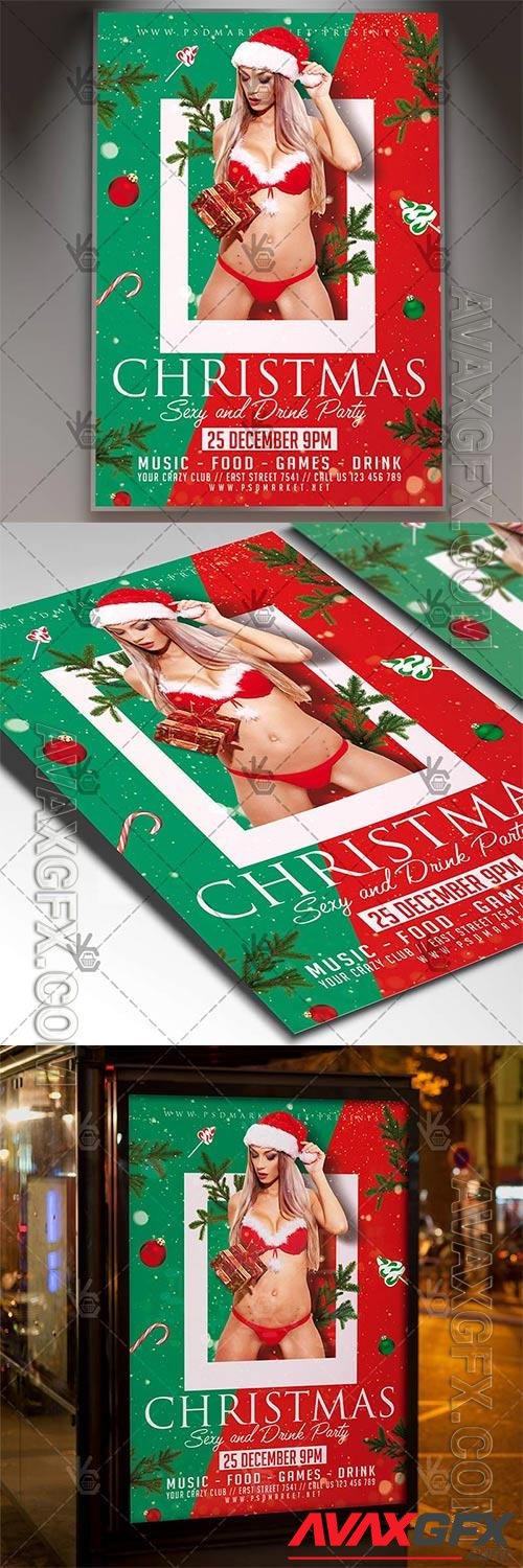 Christmas sexy party flyer psd