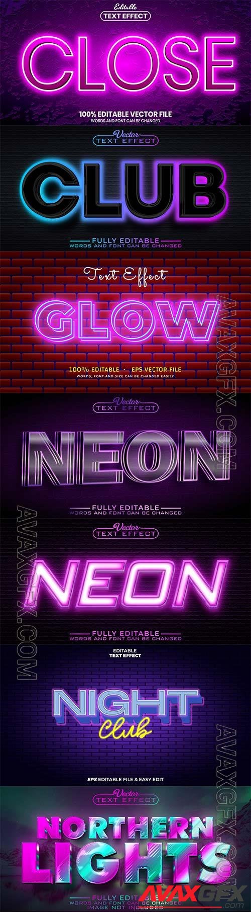 Set 3d editable text style effect vector vol 338