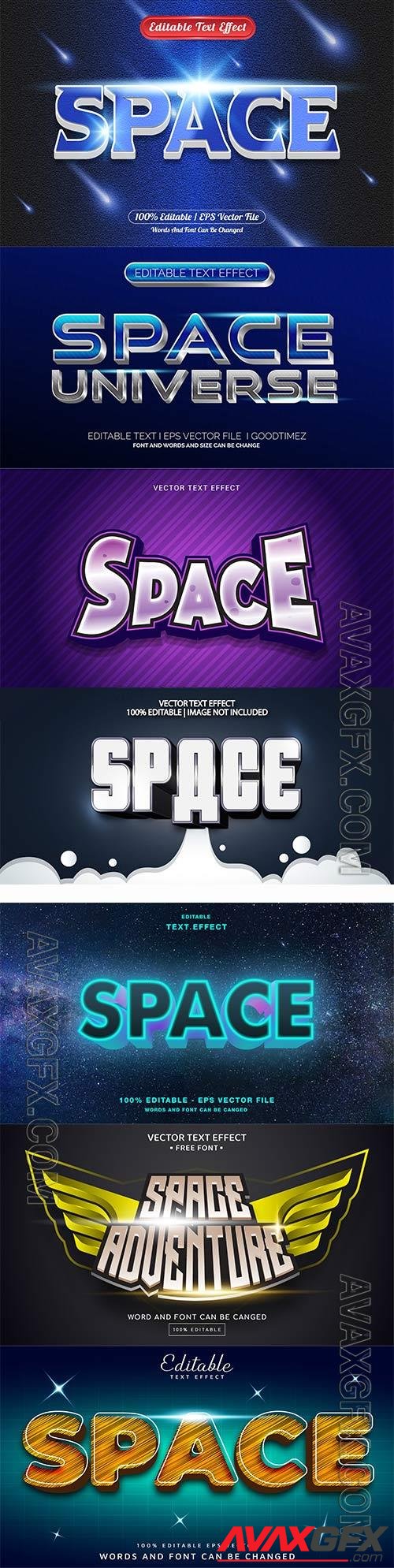 Set 3d editable text style effect vector vol 341