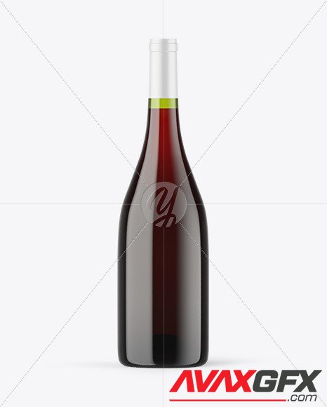 Green Glass Red Wine Bottle Mockup 88541