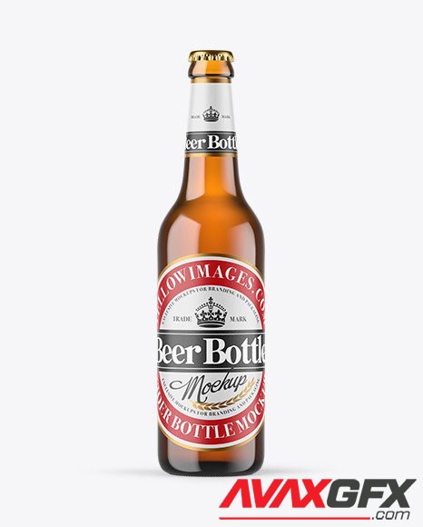 Amber Glass Beer Bottle Mockup 88333