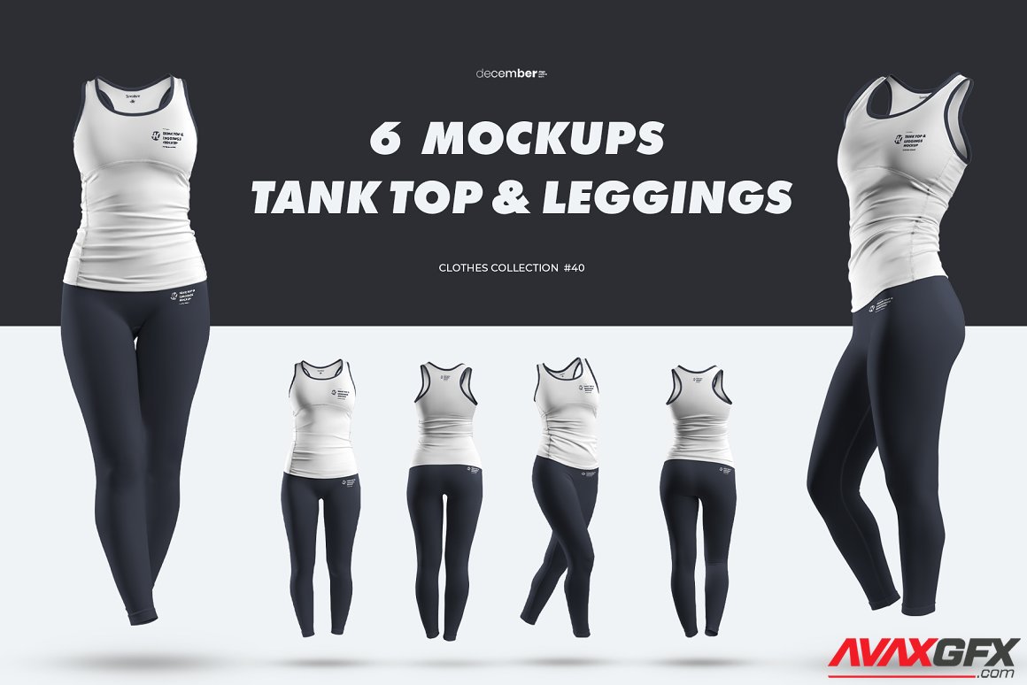 CreativeMarket - 6 Mockups Tank Top and Leggings 6526637