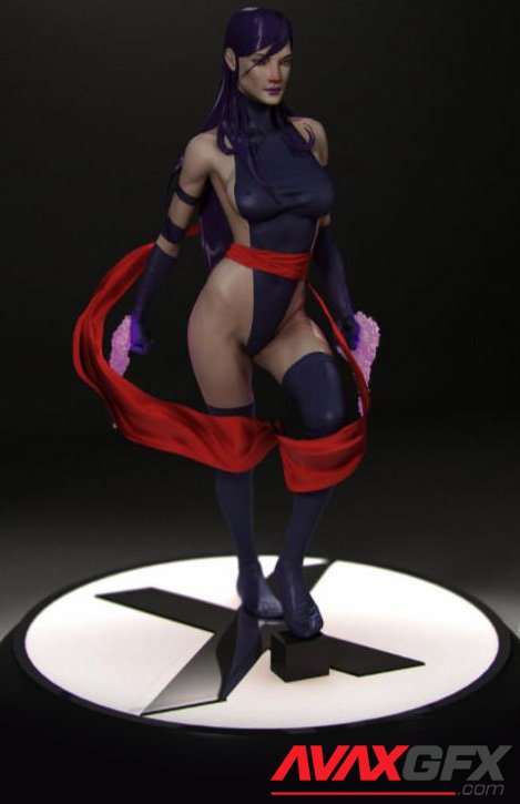 Psylocke Pin UP Marvel 3D Printable STL