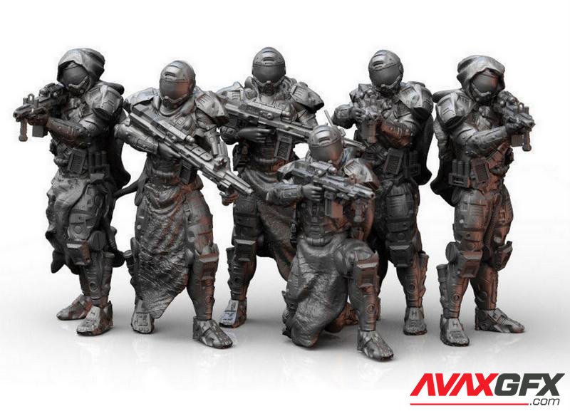 Sci Fi Infantry Squad 3D Printable STL