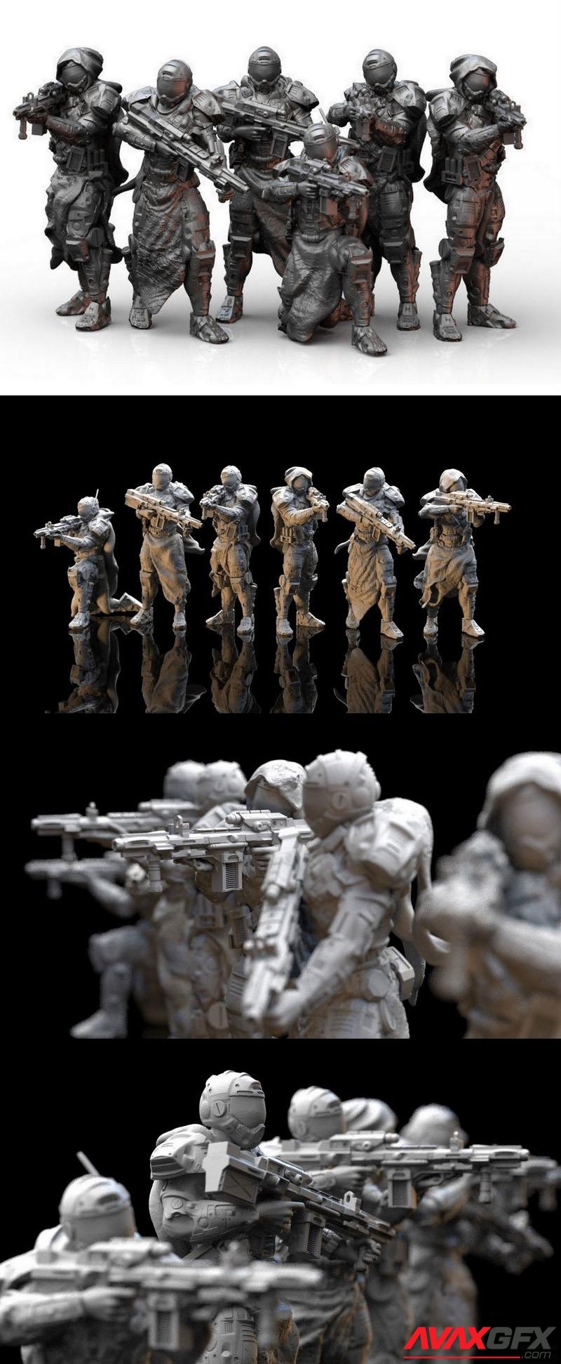 Sci Fi Infantry Squad 3D Printable STL