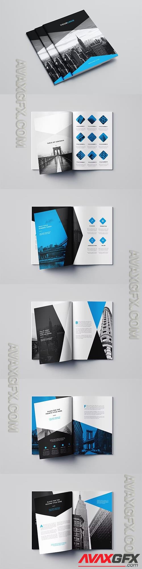 Minimal Modern Black & Blue Brochure 2 D6UWN8U