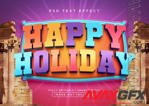 3d style holiday text effect psd