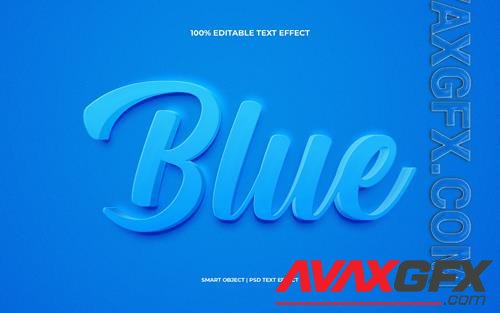 Blue minimal amp clean 3d editable premium psd text effect