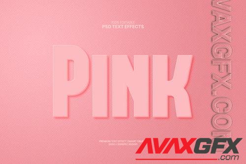 Pink minimal 3d editable premium psd text effect