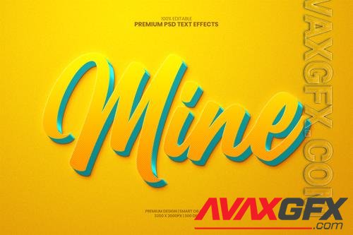 Mine modern 3d editable premium psd text effect