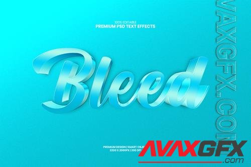 Bleed 3d editable premium psd text effect