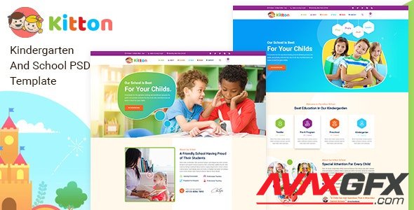 ThemeForest - Kitton v1.0 - Kids, Kindergarten And Pre-School PSD Template - 29313757