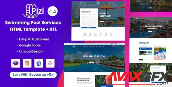 ThemeForest - Pizi v1.2 - Swimming Pool Services HTML Template - 28376766